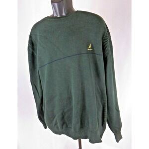 Mens Nautica Green Long Sleeve Pullover Sweater Size XXL 2XL